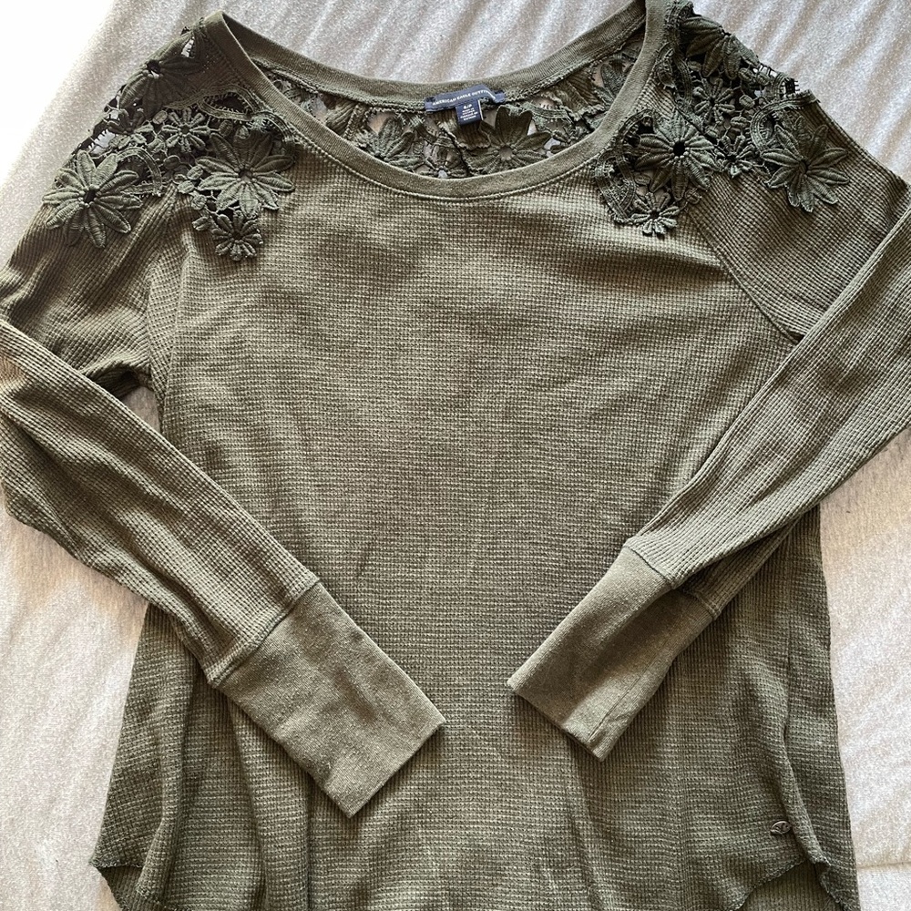 American Eagle Long Sleeve Waffle Knit